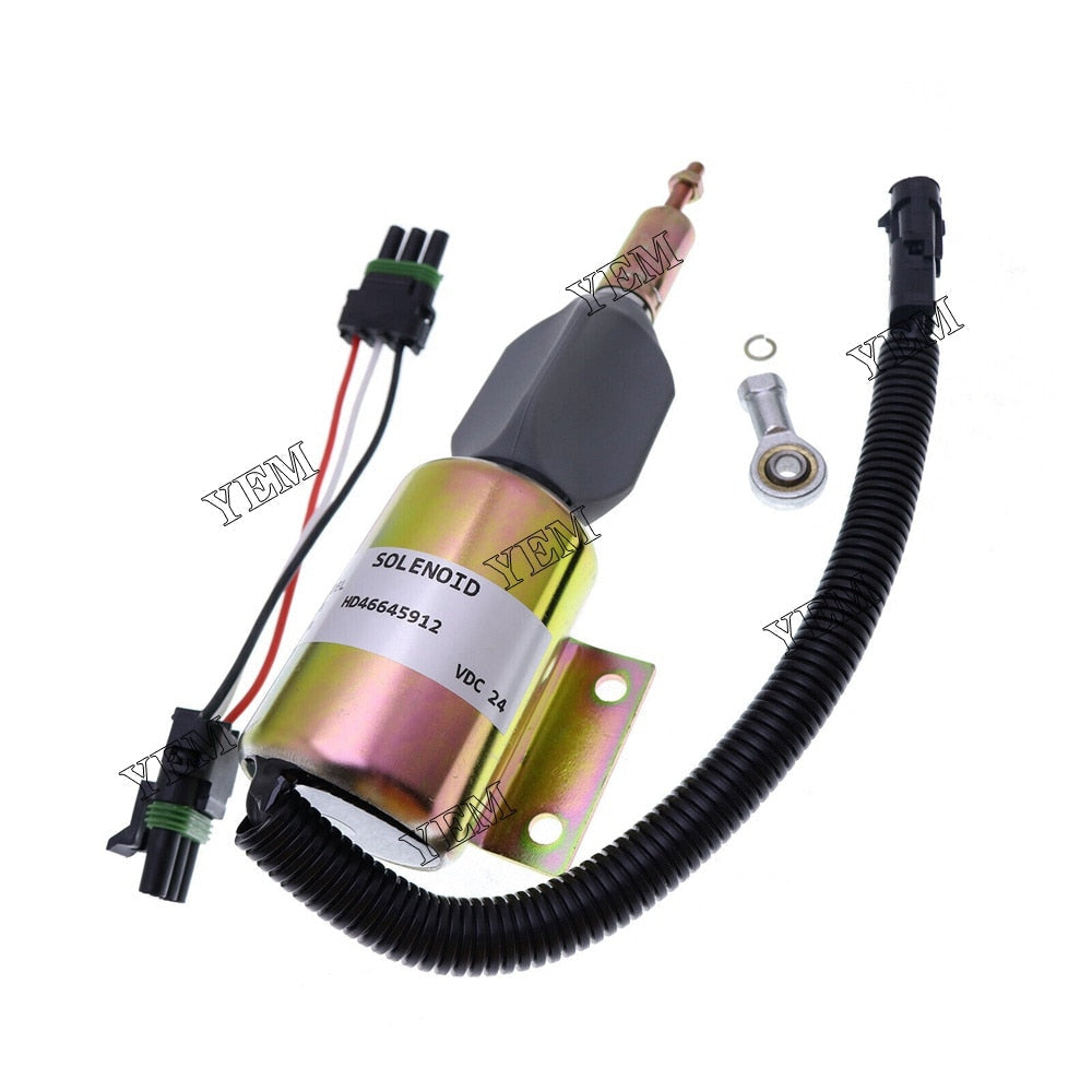 YEM Engine Parts 24V Fuel Shutoff Solenoid for John Deere Loaders 624H 670C 670CH 672CH For John Deere