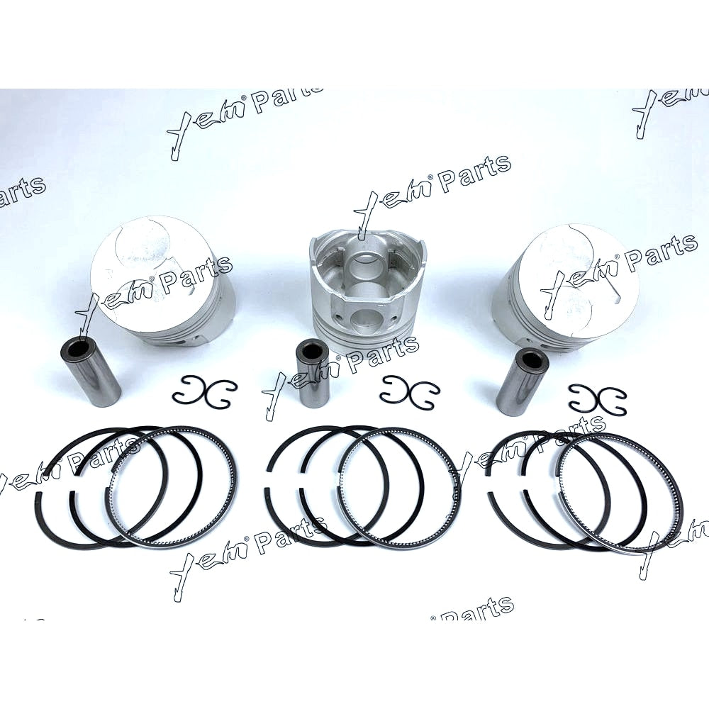 YEM Engine Parts Piston + Ring Kit Set STD 76mm For Kubota D1005 x3 PCS Engine Parts For Kubota