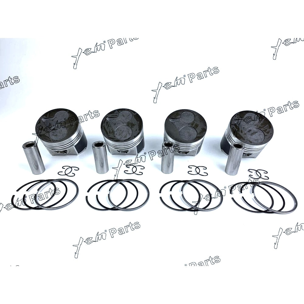 YEM Engine Parts 4 Sets Piston W Rings Oversize 87mm (+0.50mm) For Kubota V2403 V2403-IDI For Kubota