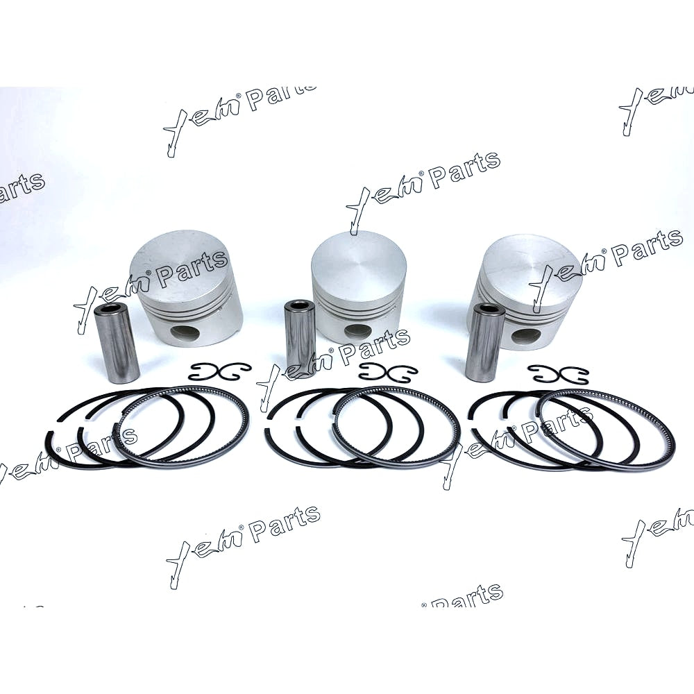 YEM Engine Parts Piston + Ring Kit Set STD 68mm For Kubota D750 x3 PCS Engine Parts For Kubota