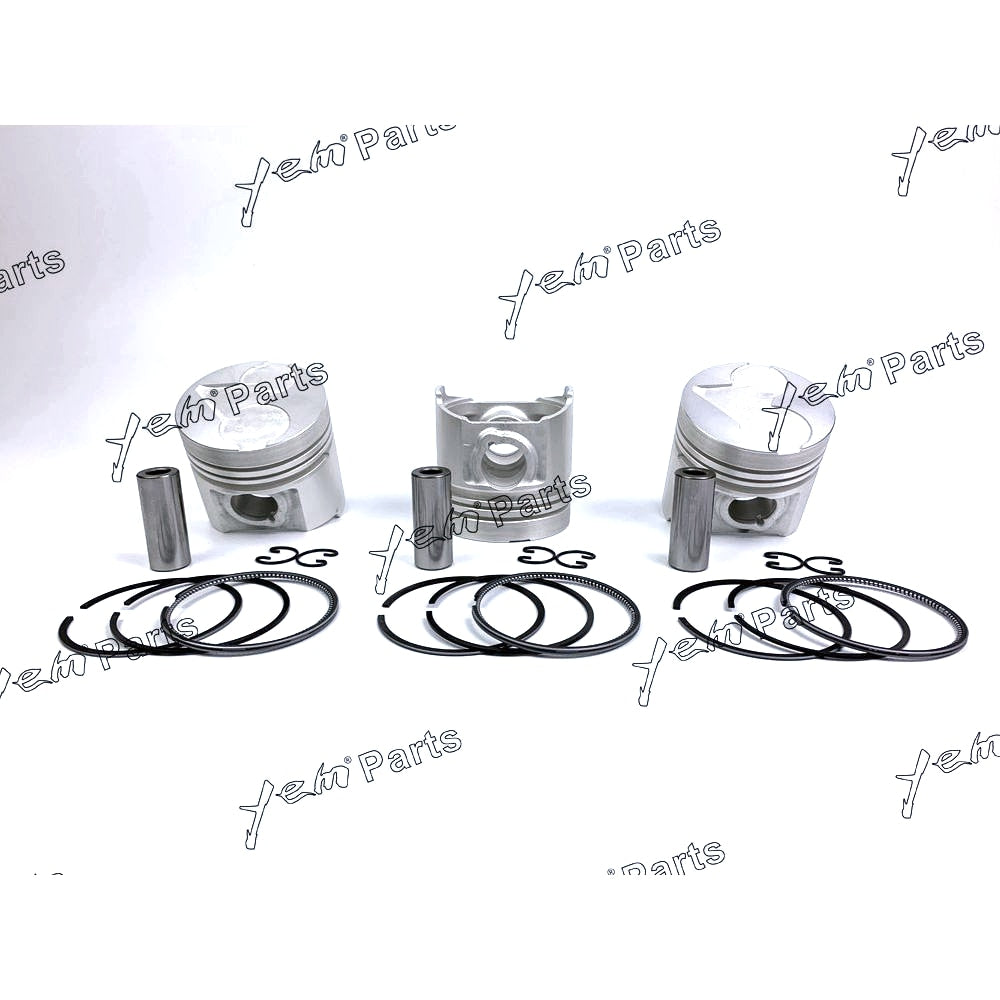 YEM Engine Parts Pistons + Rings Set Kit Oversize 80mm (+0.50mm) For Kubota D1403 x3 PCS Engine Parts For Kubota