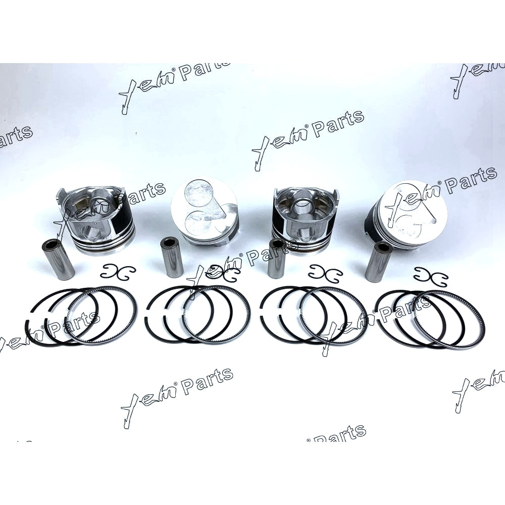 YEM Engine Parts Piston + Ring Kit Set STD 78mm For Kubota V1505 x4 PCS Engine Parts For Kubota