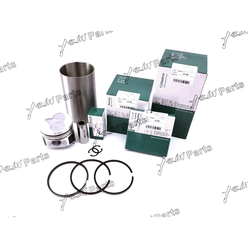 YEM Engine Parts Liner Piston Kit Set STD For Kubota D1105 (Liner+Piston+Ring+Pin Bush x3) Engine Parts For Kubota