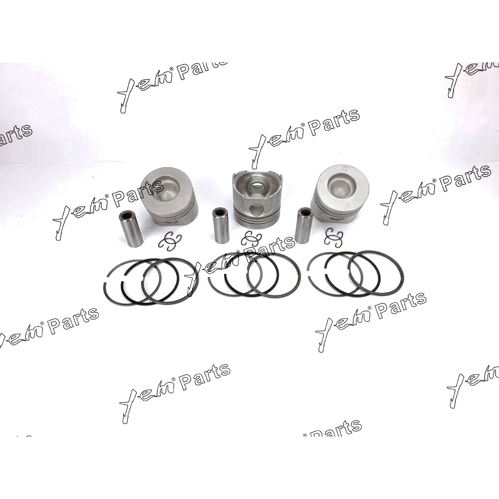 YEM Engine Parts Piston + Ring Kit Set STD 85mm For Kubota D1402-DI x3 PCS Engine Parts For Kubota