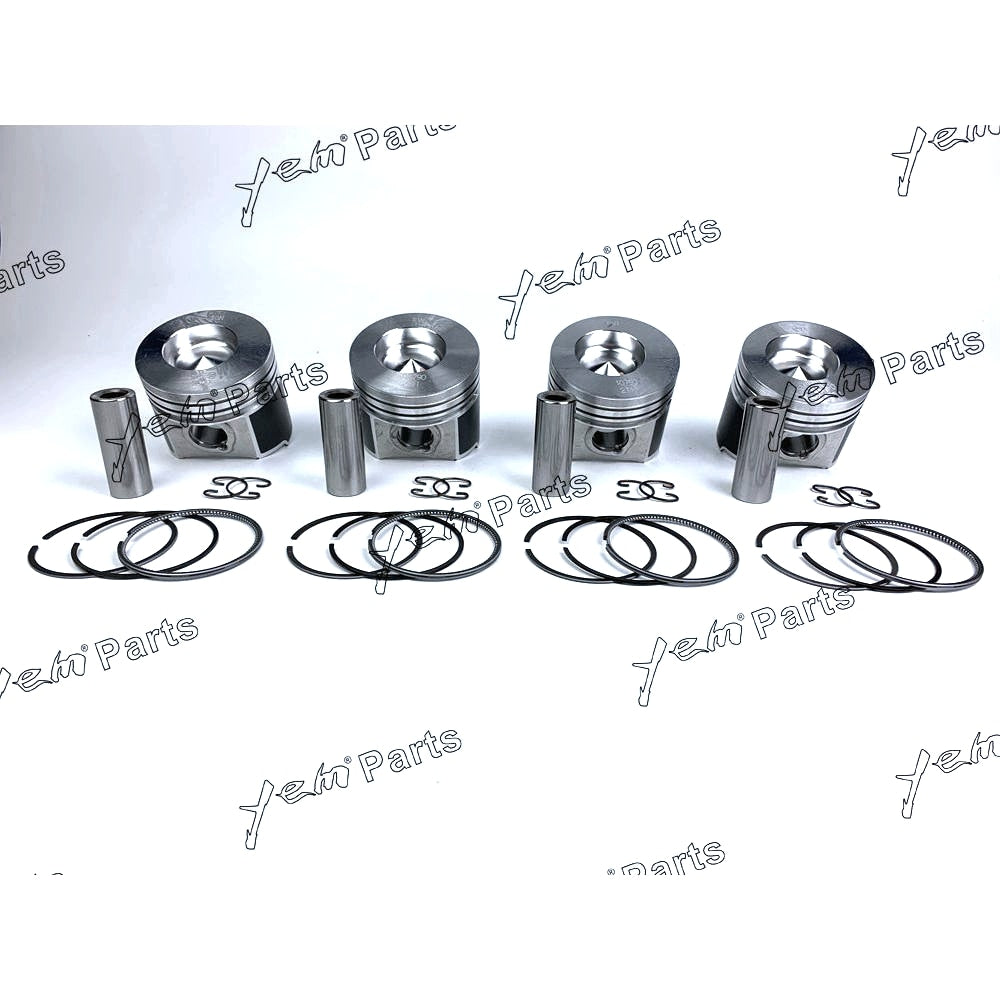 YEM Engine Parts 4 Sets Piston W Rings Oversize 87mm (+0.50mm) For Kubota V2203 Engine For Kubota