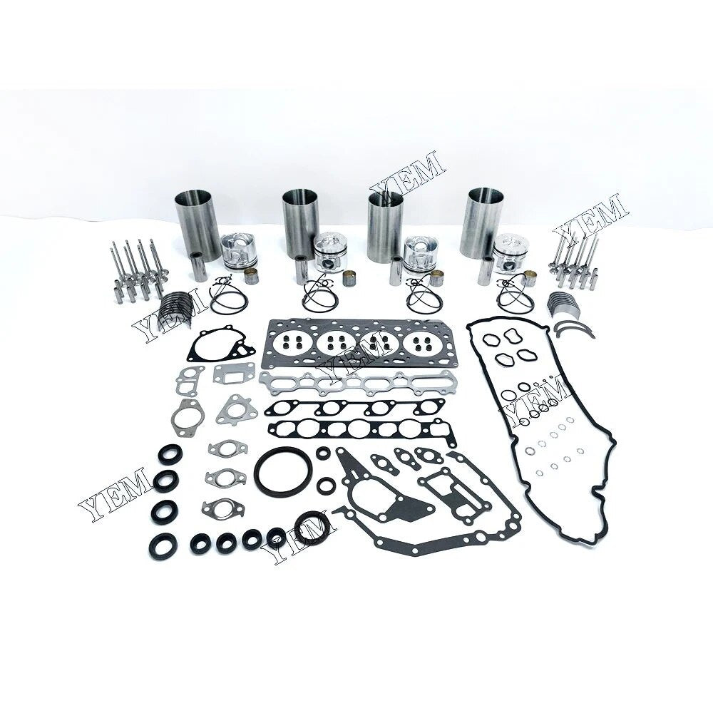 For Mitsubishi excavator engine 4D56 Engine Overhaul Kit With Bearings Piston Rings Full Gasket Set Liner Valve Kit YEMPARTS