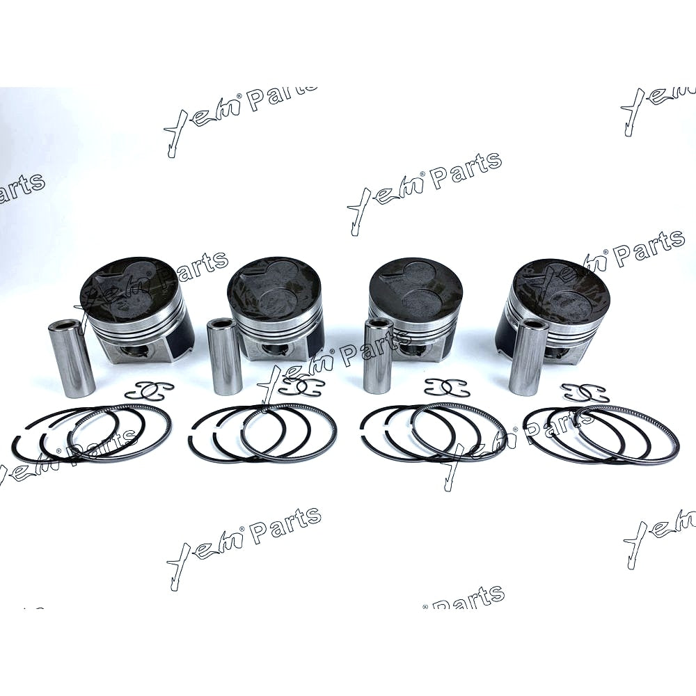 YEM Engine Parts 4 Sets STD Piston (Pin & Clip) w Rings 1G466-2111 For KUBOTA V2203 V2403 Engine For Kubota