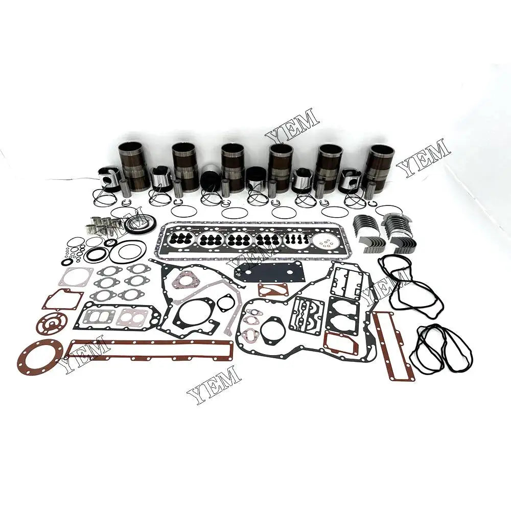 Free Shipping 6L Rebuild Kit With Cylinder Gaskets Piston Rings Liner Bearings For Cummins engine Parts YEMPARTS