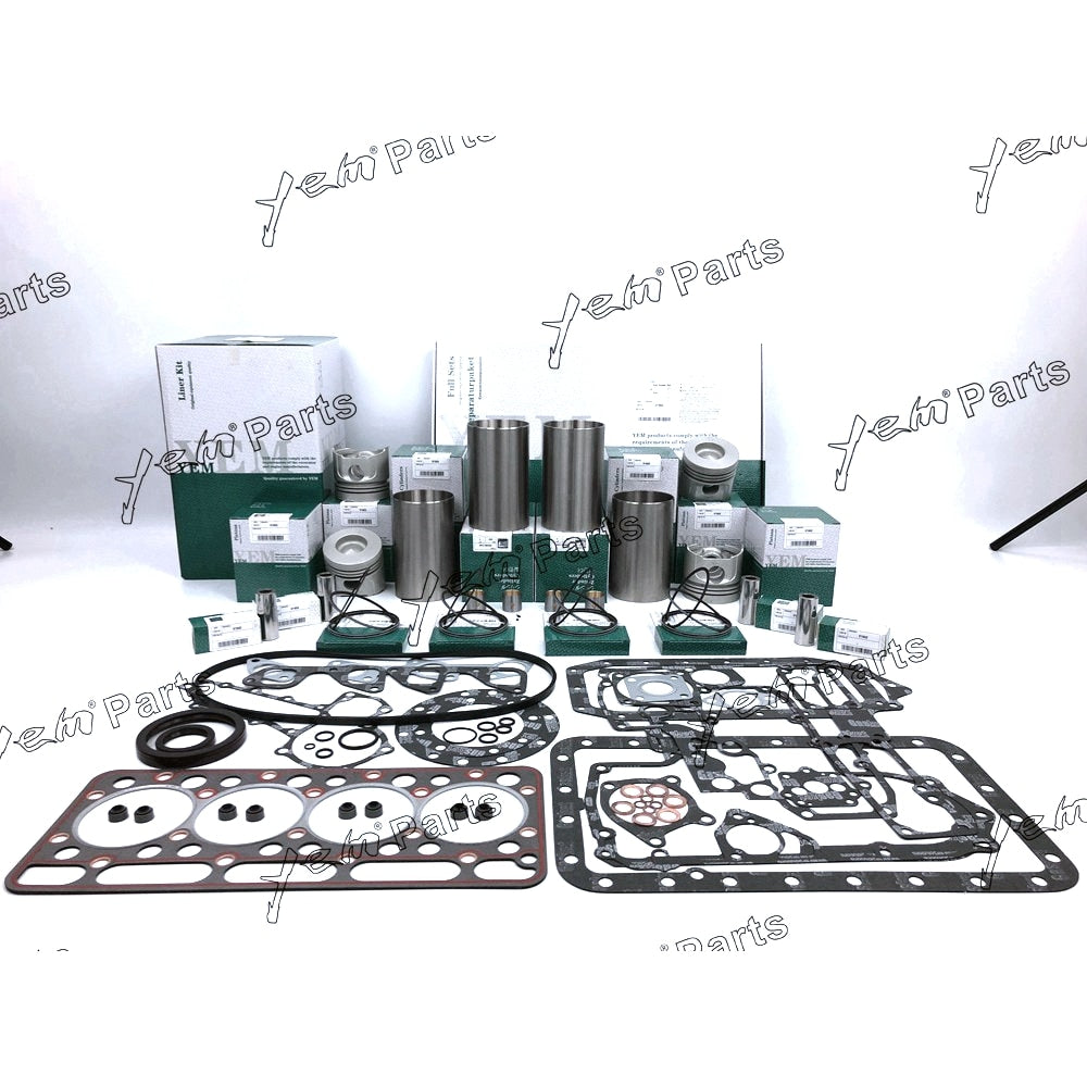 YEM Engine Parts Overhaul Engine Rebuild Kit Set & cylinder liner For Kubota V1902 Engine KX101 For Kubota