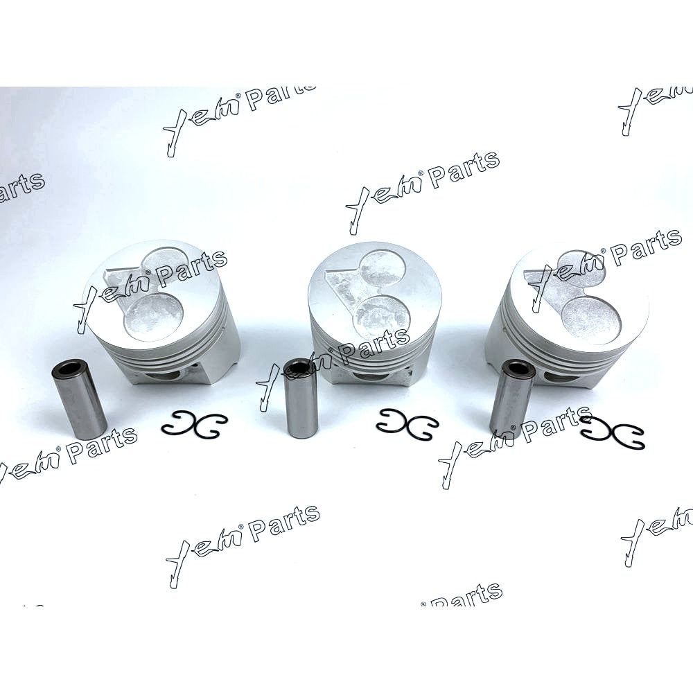 YEM Engine Parts Pistons Set Oversize 87mm (+0.50mm) For Kubota D1703 x3 PCS Engine Parts For Kubota