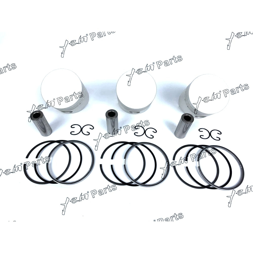 YEM Engine Parts Piston + Ring Kit Set STD 68mm For Kubota D750 x3 PCS Engine Parts For Kubota