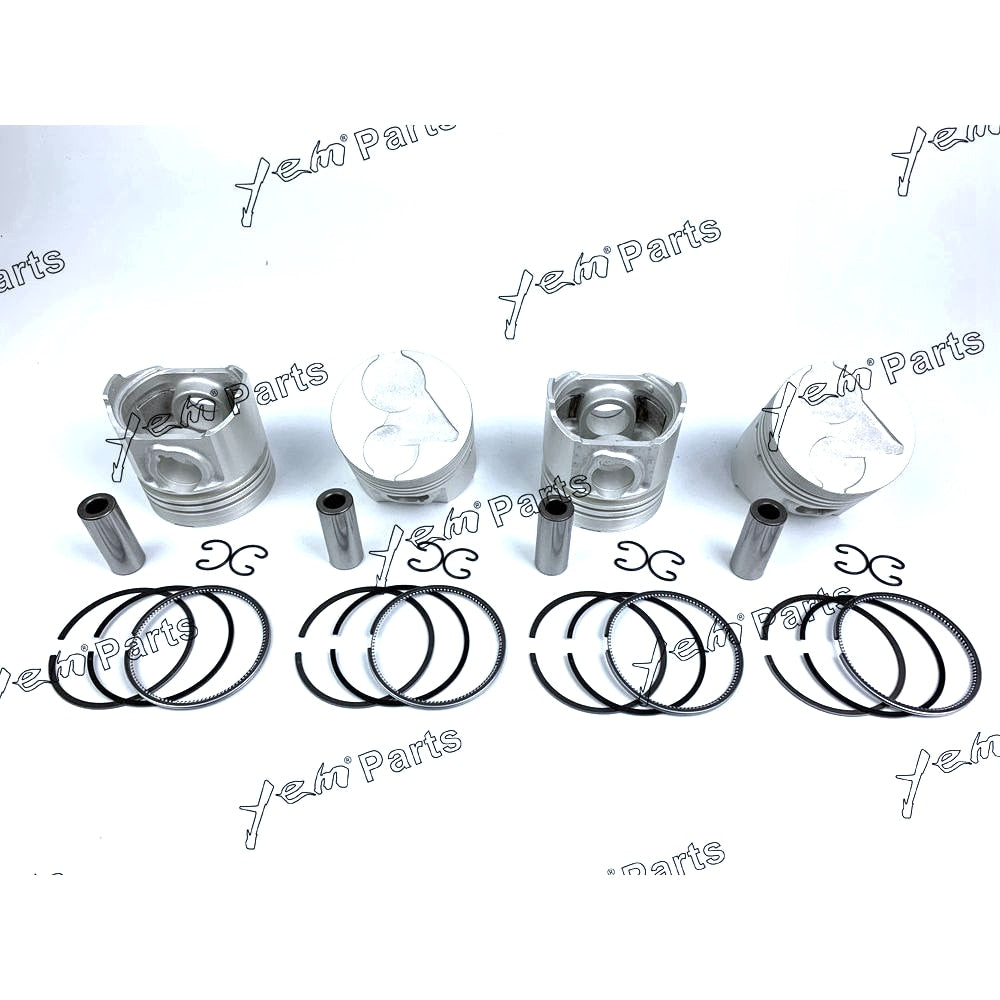 YEM Engine Parts Pistons + Rings Set Kit STD 80mm For Kubota V1903 x4 PCS Engine Parts For Kubota