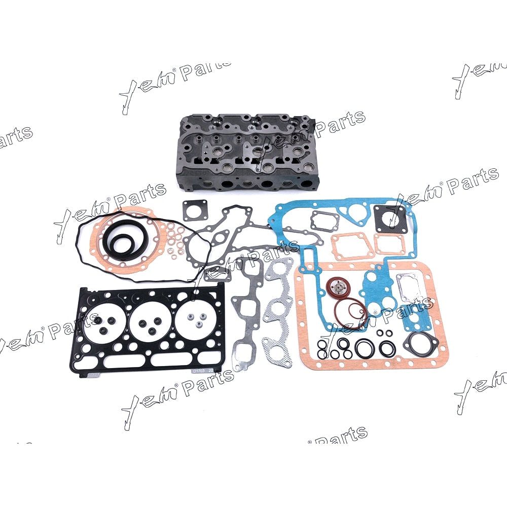 YEM Engine Parts Complete Diesel Cylinder Head Valves + Full Gasket Set For Kubota D1703 D1703E For Kubota