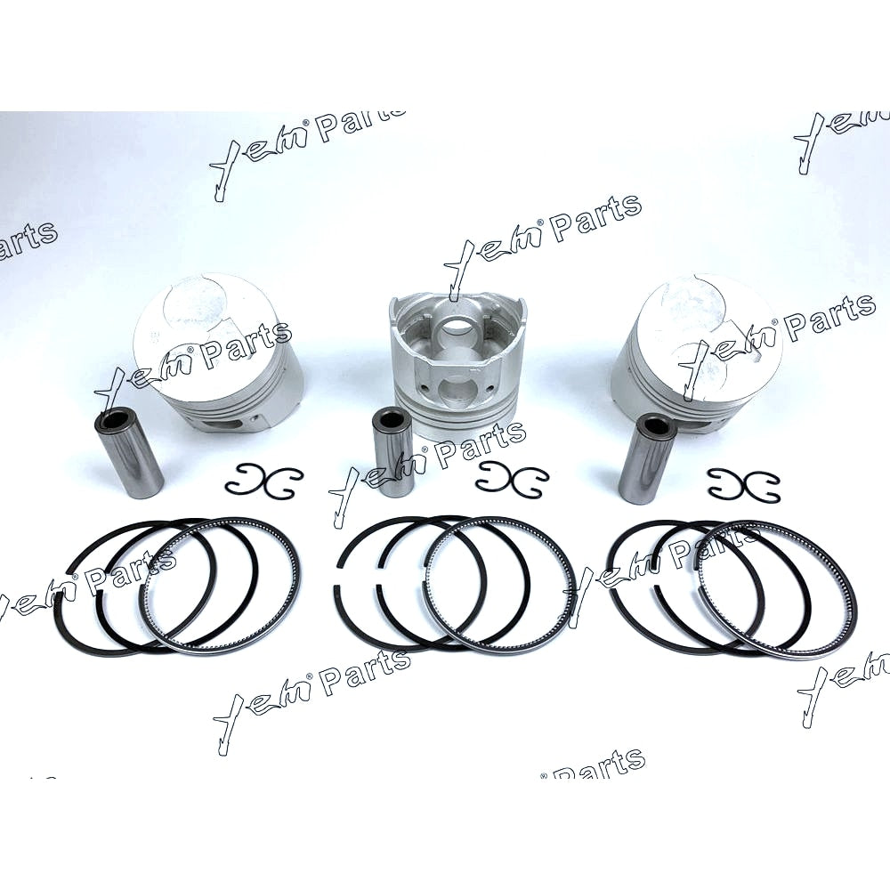 YEM Engine Parts Piston + Ring Kit Set STD 76mm For Kubota D1005 x3 PCS Engine Parts For Kubota