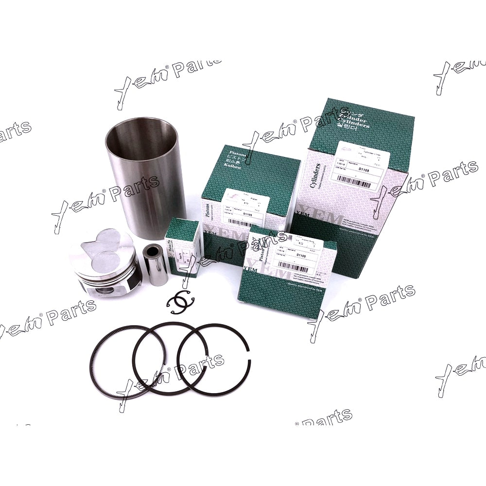 YEM Engine Parts Liner Piston Kit Set STD For Kubota D1105 (Liner+Piston+Ring+Pin Bush x3) Engine Parts For Kubota