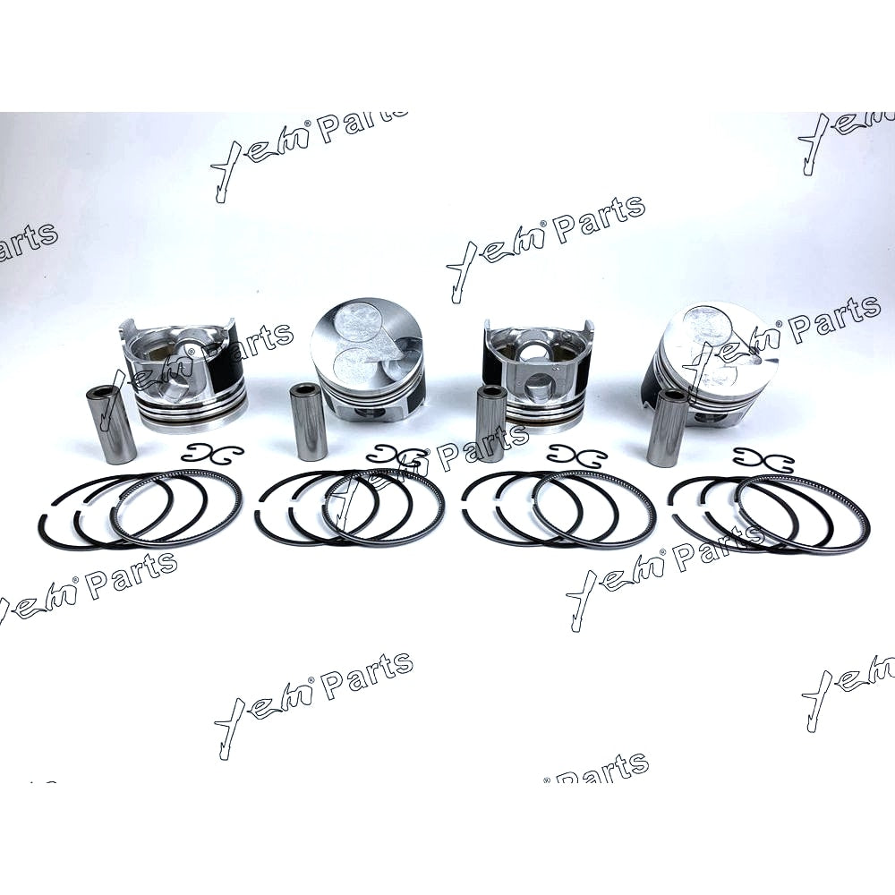 YEM Engine Parts Piston + Ring Kit Set Oversize 78.5mm (+0.50mm) For Kubota V1505-T x4PCS Engine Parts For Kubota