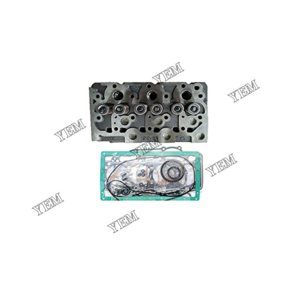 YEM Engine Parts Complete Cylinder Head Assy Valves & Full Gasket Set For Kubota D1101 DH1101 For Kubota