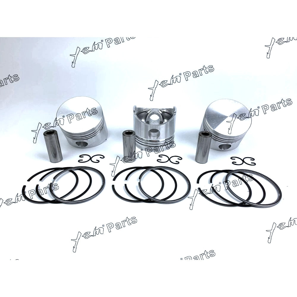 YEM Engine Parts Piston + Ring Kit Set Oversize 75mm (+0.50mm) For Kubota D950 x3 PCS Engine Parts For Kubota