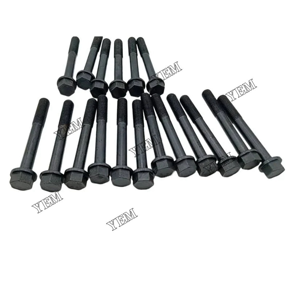 YEM Engine Parts 18pcs New OEM Original Cylinder Head Bolt For Kubota V3307T V3307 Engine For Kubota