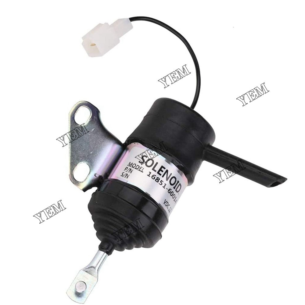 YEM Engine Parts Stop solenoid valve 16851-60012 For Kubota Tractor Mower Excavator generator For Kubota