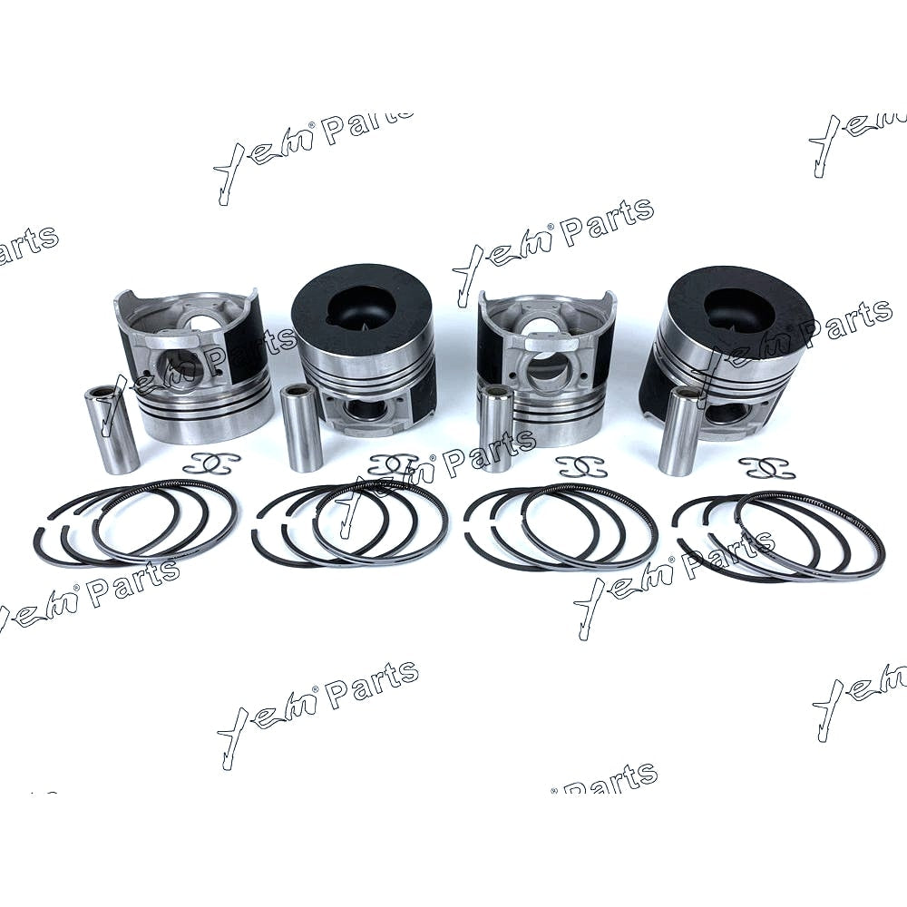 YEM Engine Parts Piston + Ring Kit Set STD 109mm For Kubota V4300 (16132-21110) x4 PCS Engine Parts For Kubota