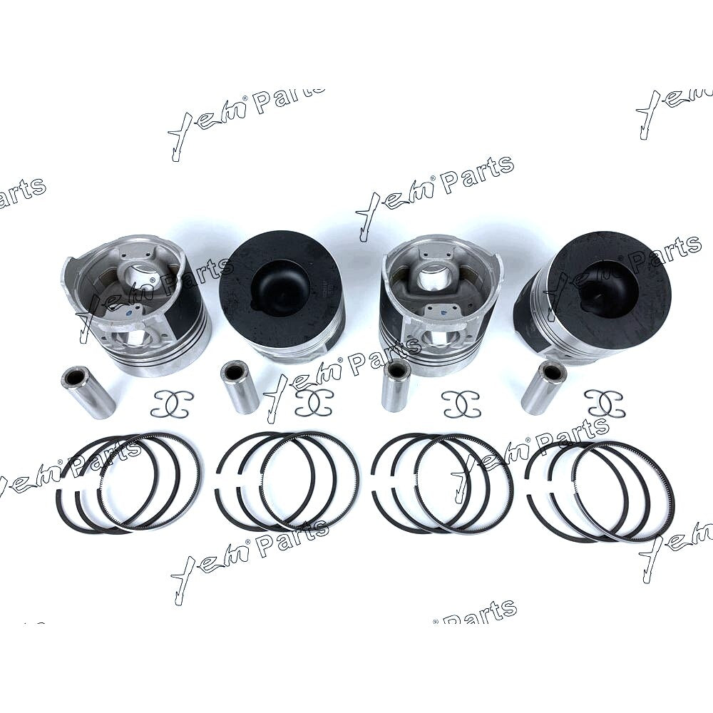 YEM Engine Parts Piston + Ring Kit Set STD 109mm For Kubota V4300 (16132-21110) x4 PCS Engine Parts For Kubota