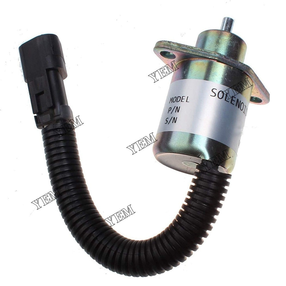 YEM Engine Parts 1727209 Fuel Shutoff Stop Solenoid For Caterpillar For CAT 247 257 3034 Engine For Caterpillar