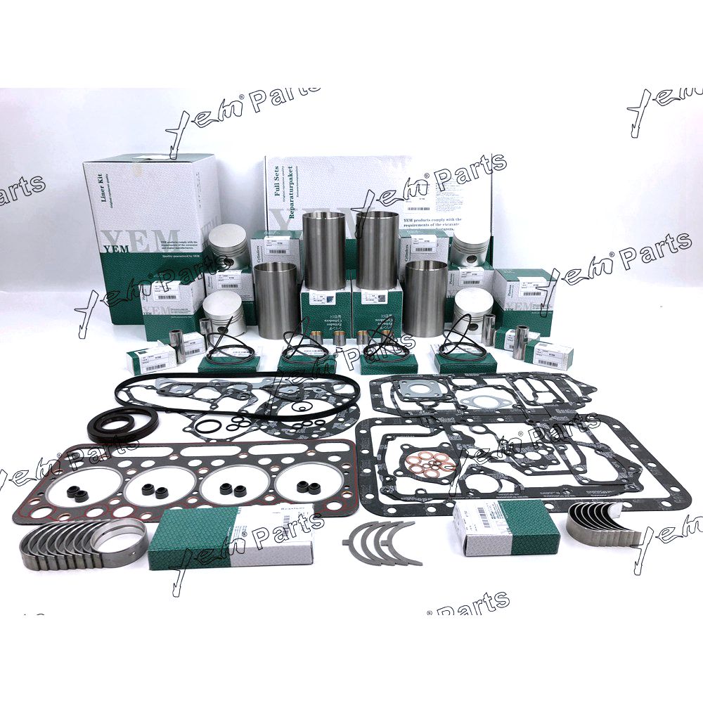 YEM Engine Parts V1702 V1702B Overhaul Rebuild Kit For Kubota Piston Liner Gasket For Bobcat 743 733 For Kubota