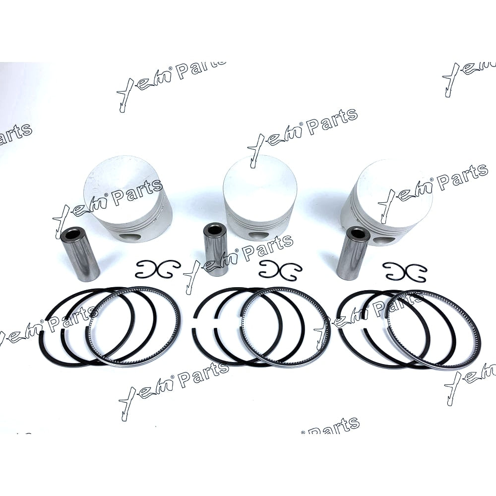 YEM Engine Parts Piston + Ring Kit Set STD 68mm For Kubota D750 x3 PCS Engine Parts For Kubota