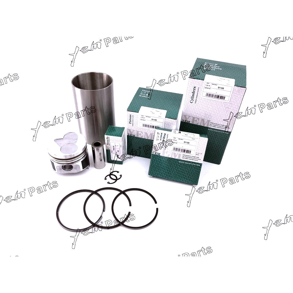 YEM Engine Parts Liner Piston Kit Set STD For Kubota D1105 (Liner+Piston+Ring+Pin Bush x3) Engine Parts For Kubota