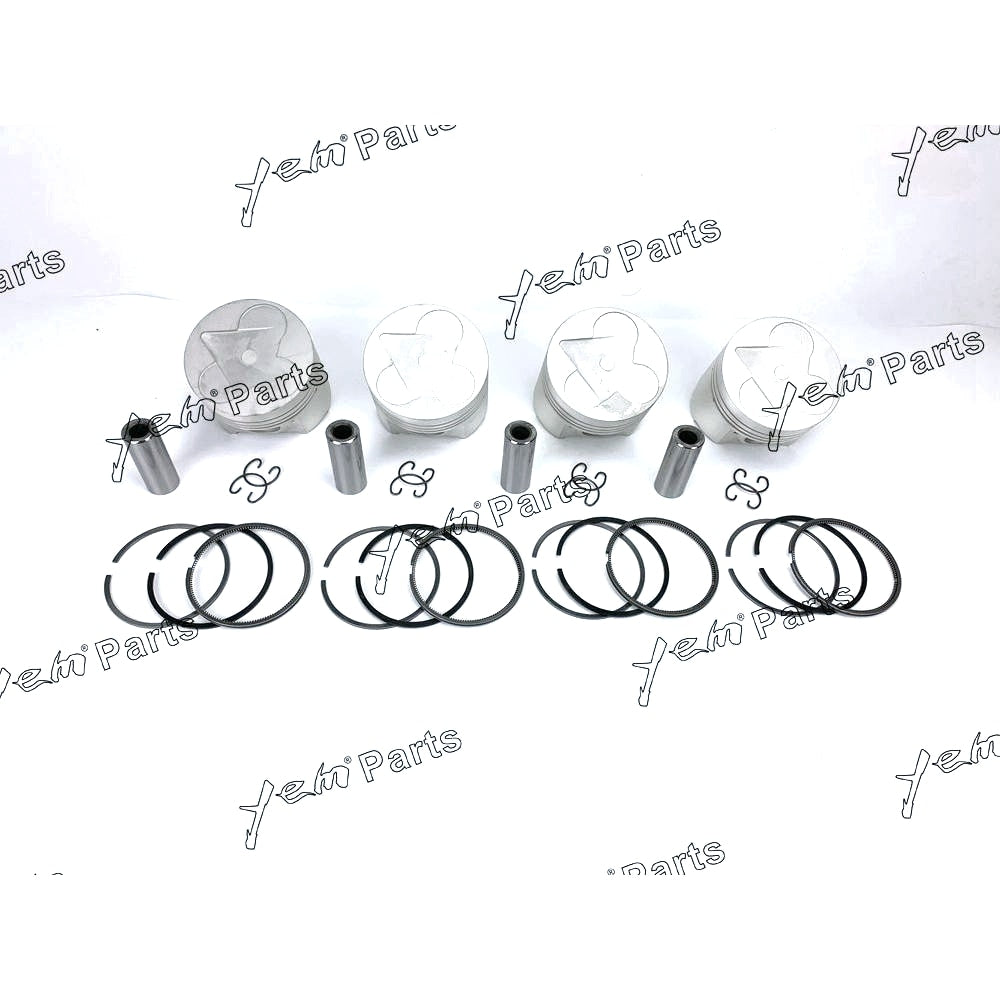 YEM Engine Parts Piston + Ring Kit Oversize 98mm (+0.50mm) For Kubota V3300 (1C010-21110) x4 PCS Engine Parts For Kubota