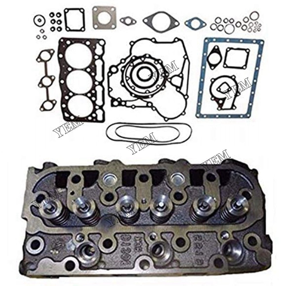 YEM Engine Parts D1005 Cylinder Head & Gasket Kit For Kubota B2100DT B1750D B2320 ZD326 B7510 For Kubota