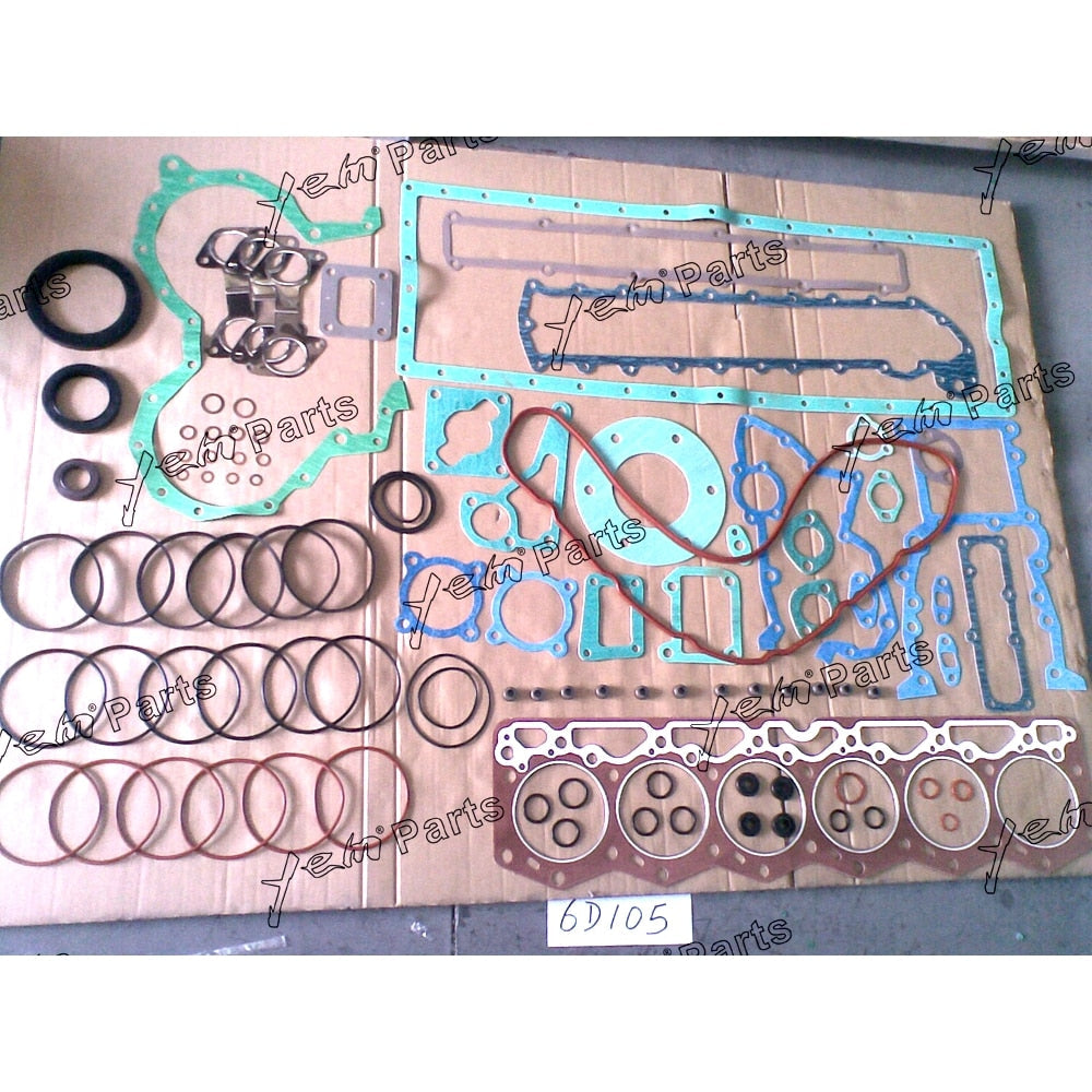 YEM Engine Parts Overhaul Gasket Set Kit For Komatsu PC130-7 PC130-7K SAA4D95LE-3 Excavator For Komatsu