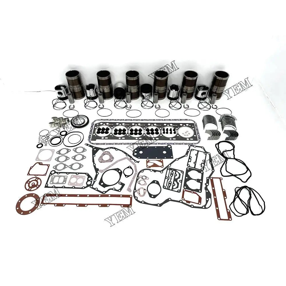 Free Shipping 6L Rebuild Kit With Cylinder Gaskets Piston Rings Liner Bearings For Cummins engine Parts YEMPARTS