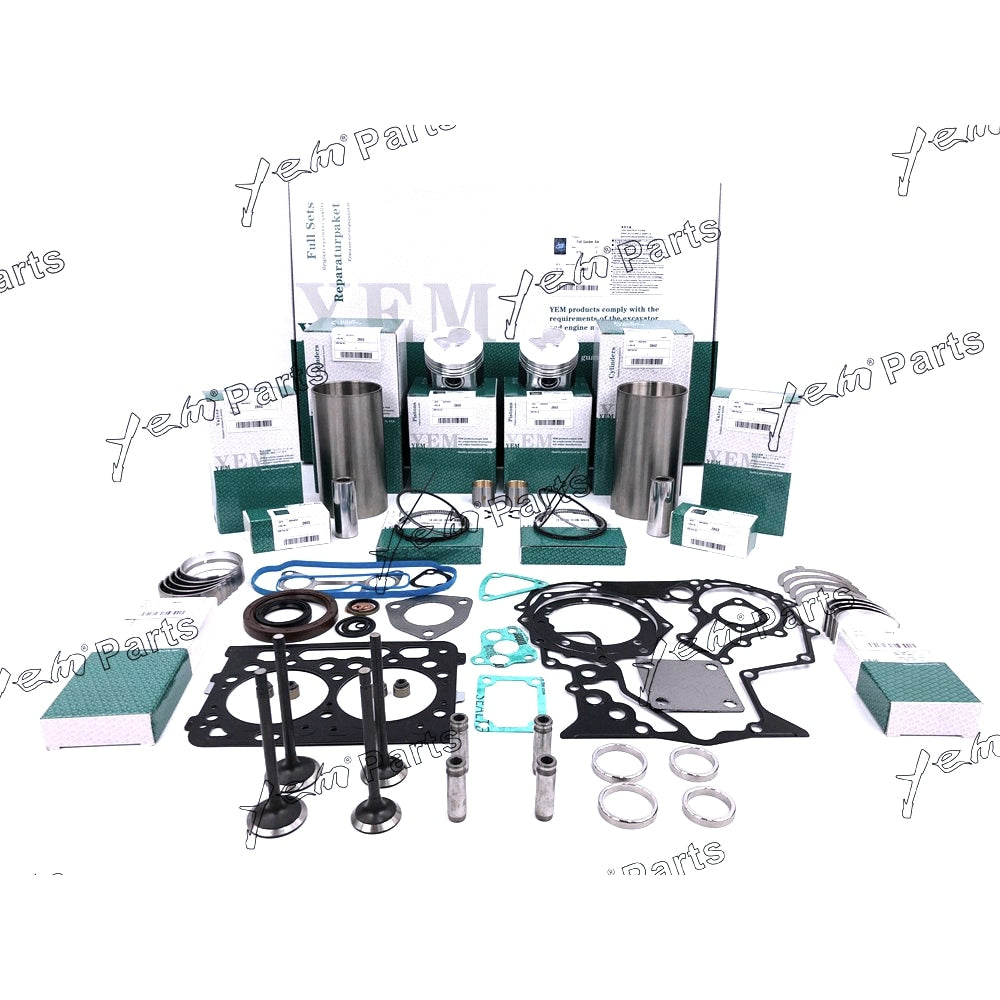 YEM Engine Parts STD Overhaul Rebuild Kit For Kubota Z602 Engine W Valves, Guides For Kubota