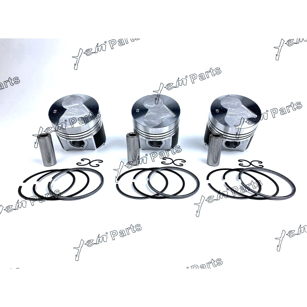 YEM Engine Parts 1 Set STD Piston Set (Clip & Pin) With Rings For Kubota D1463 Diesel Engine For Kubota