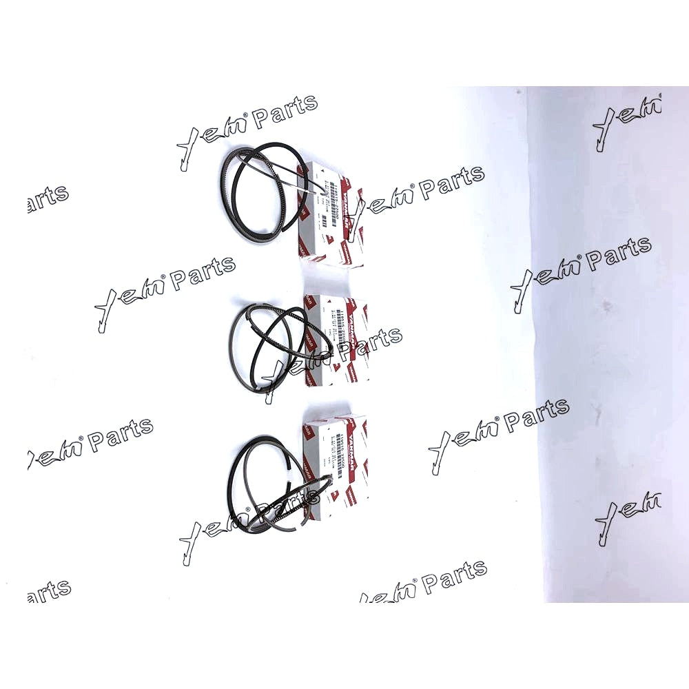 YEM Engine Parts 3 Sets std Piston Ring Set Kit For Yanmar 3TNV70 3TNV70-HGE For Yanmar