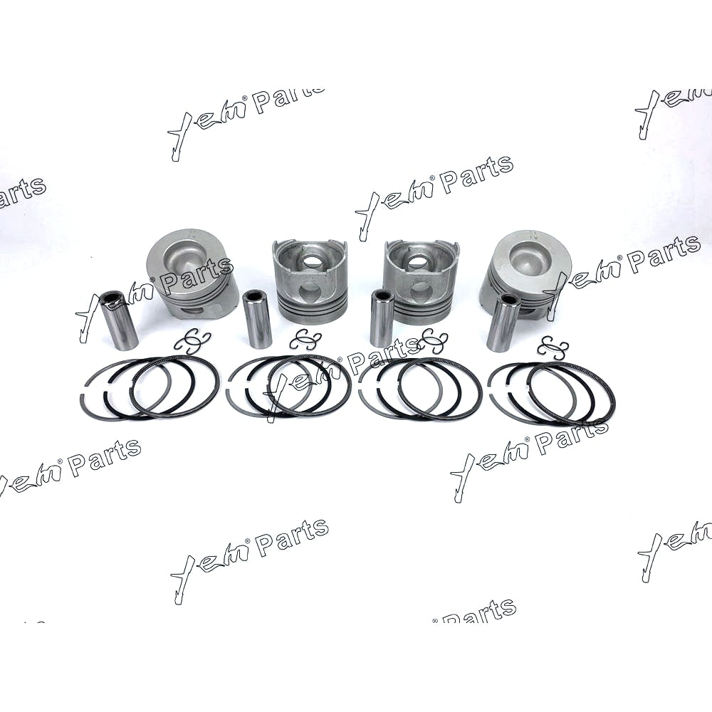 YEM Engine Parts Pistons + Rings Set Kit Oversize 85mm (+0.50mm) For Kubota V1902 x4 PCS Engine Parts For Kubota