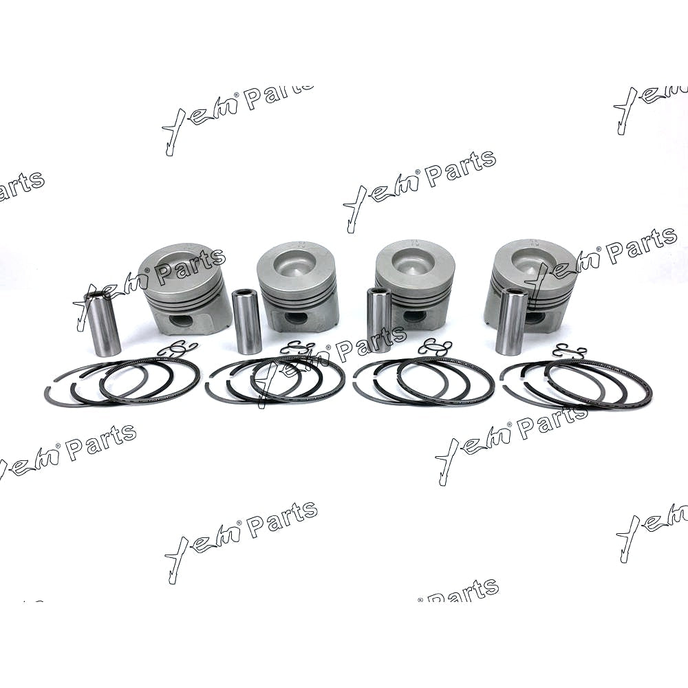 YEM Engine Parts 4 Set For Kubota V1902-DI STD Piston ( Clip & Pin ) 17365-21920 17365-2192 W Rings For Kubota