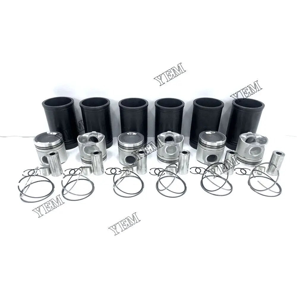 For Cummins excavator engine K19 Cylinder Liner Kit With Cylinder Liner Piston Rings Set YEMPARTS