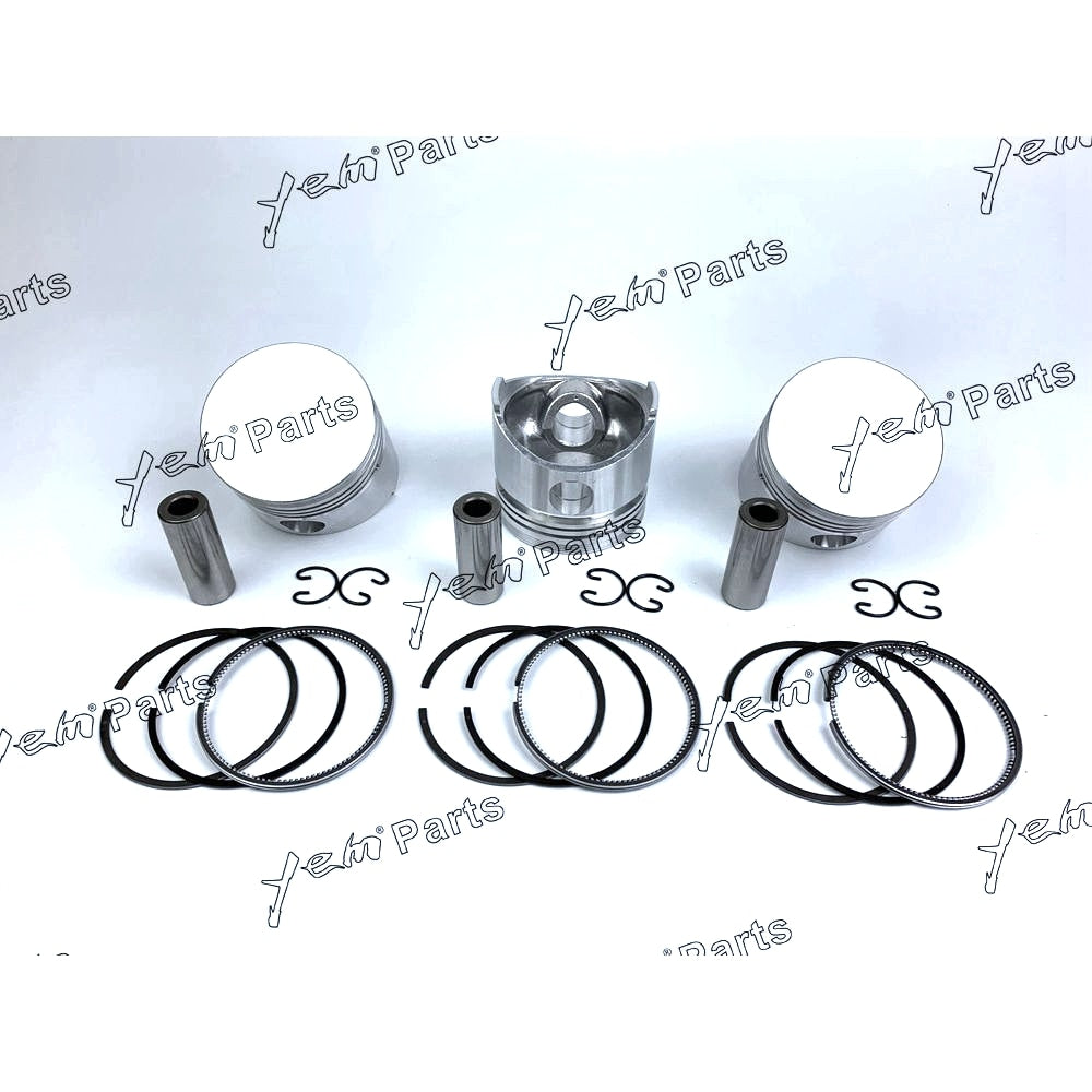 YEM Engine Parts Piston + Ring Kit Set Oversize 75mm (+0.50mm) For Kubota D950 x3 PCS Engine Parts For Kubota