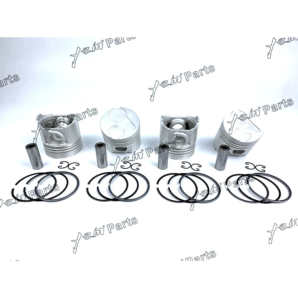 YEM Engine Parts Pistons + Rings Set Kit STD 80mm For Kubota V1903 x4 PCS Engine Parts For Kubota