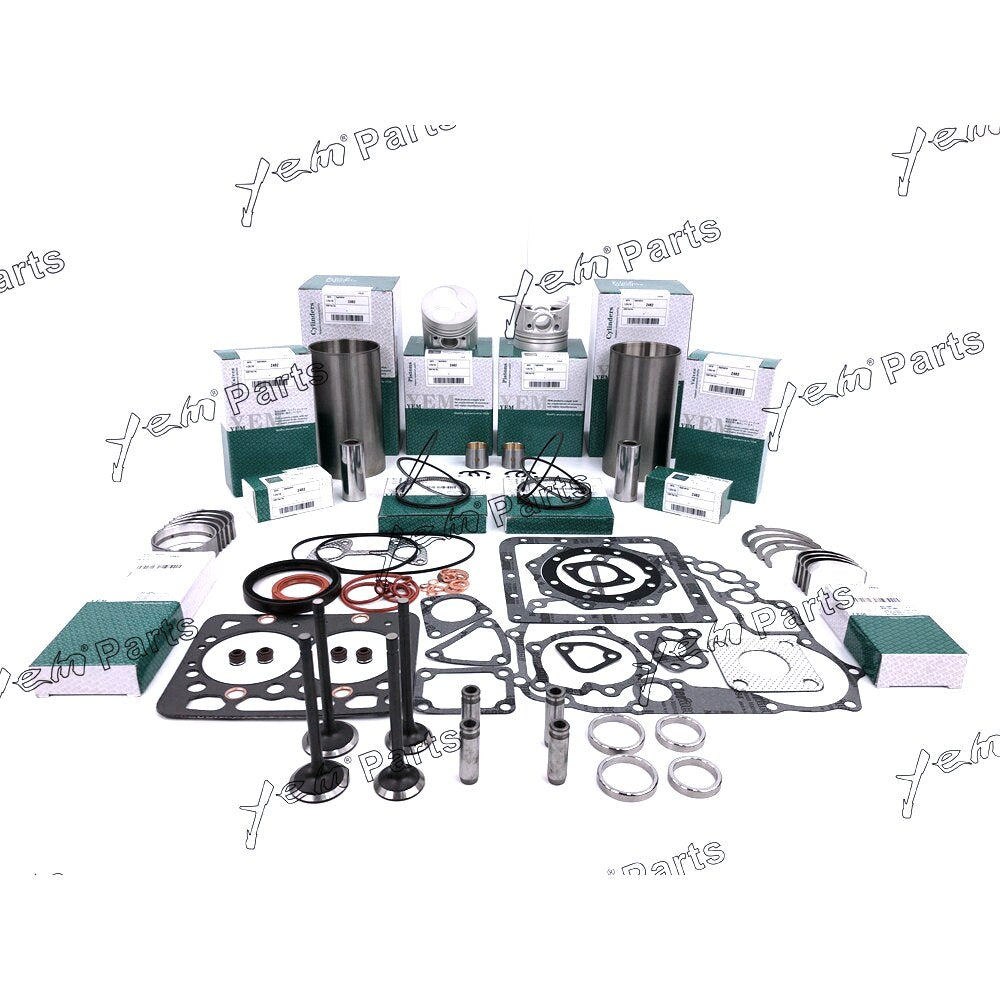 YEM Engine Parts STD Overhaul Rebuild Kit For Kubota Z482 Engine W Valves, Guides For Kubota