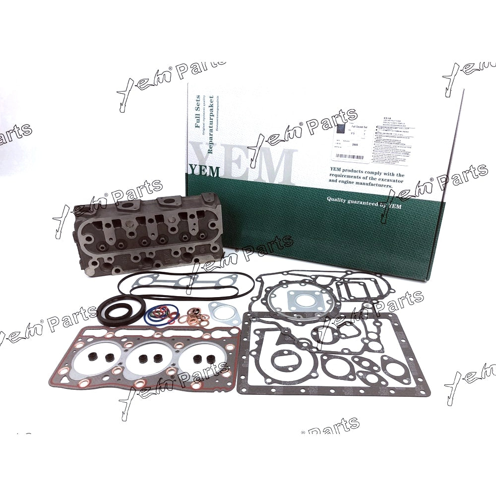 YEM Engine Parts Complete Cylinder Head Assy Valves & Full Gasket Set For Kubota D905 Engine For Kubota