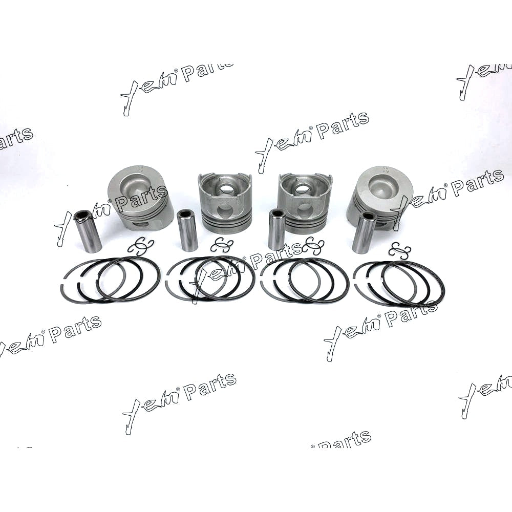 YEM Engine Parts Pistons + Rings Set Kit Oversize 85mm (+0.50mm) For Kubota V1902 x4 PCS Engine Parts For Kubota