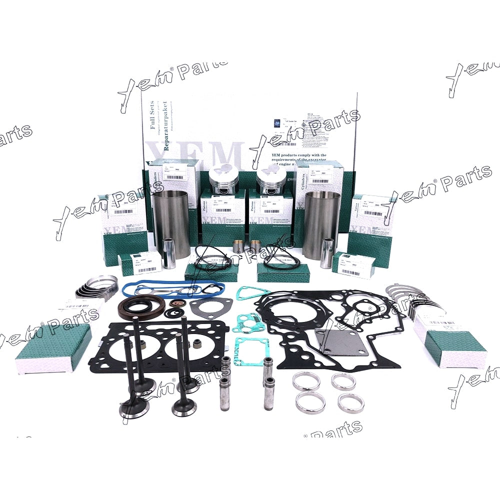 YEM Engine Parts STD Overhaul Rebuild Kit For Kubota Z602 Engine W Valves, Guides For Kubota