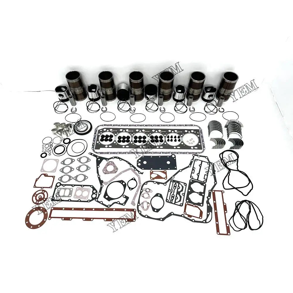 Free Shipping 6L Rebuild Kit With Cylinder Gaskets Piston Rings Liner Bearings For Cummins engine Parts YEMPARTS