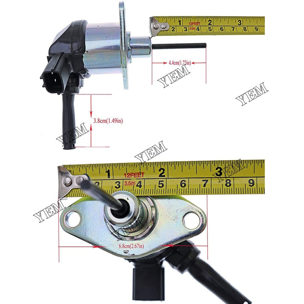 YEM Engine Parts Fuel Stop Solenoid For Kubota KX121-3 KX161-3 KX91-3 U35 U45 L4240 L4300 L4330 For Kubota