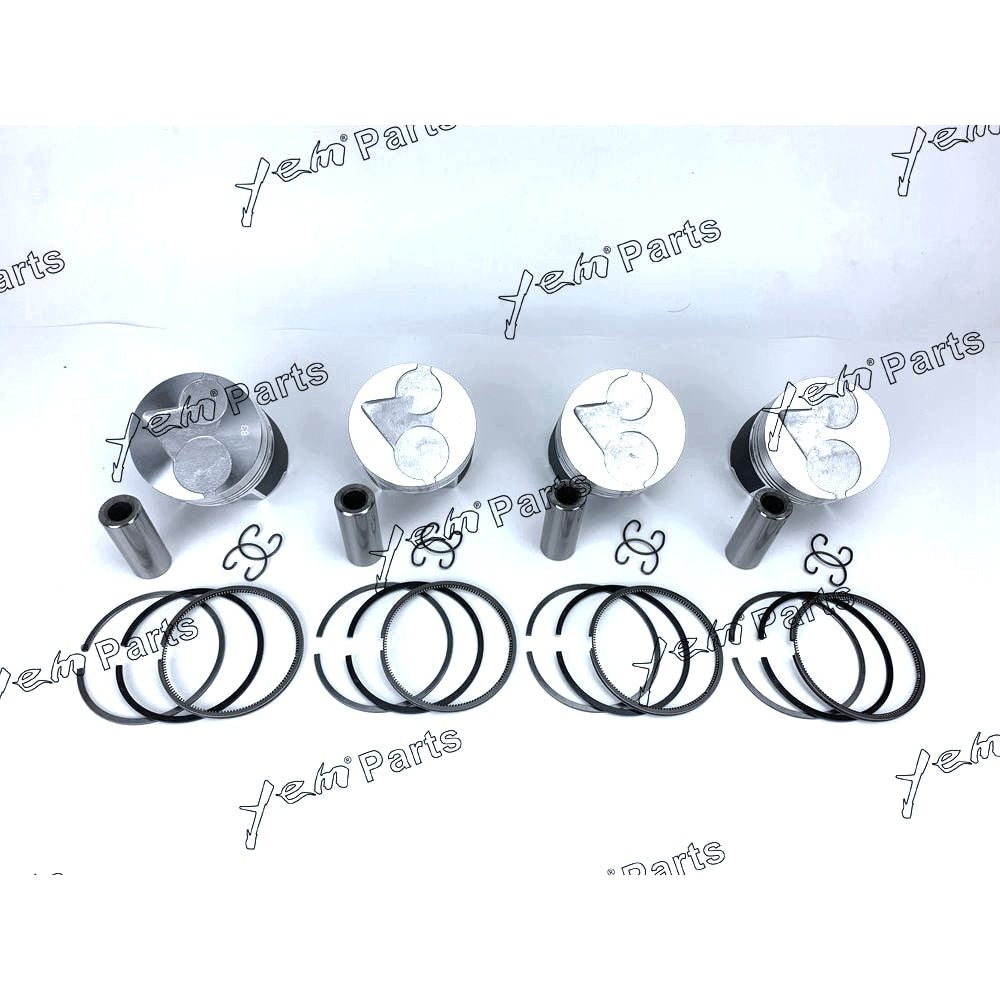 YEM Engine Parts Piston + Ring Kit Set Oversize 83mm (+0.50mm) For Kubota V2003 x4 PCS Engine Parts For Kubota