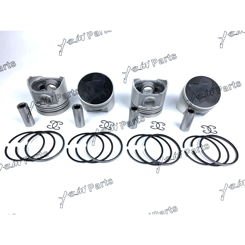 YEM Engine Parts Piston + Ring Kit Set STD 98mm For Kubota V3300 (1C011-21110) x4 PCS Engine Parts For Kubota